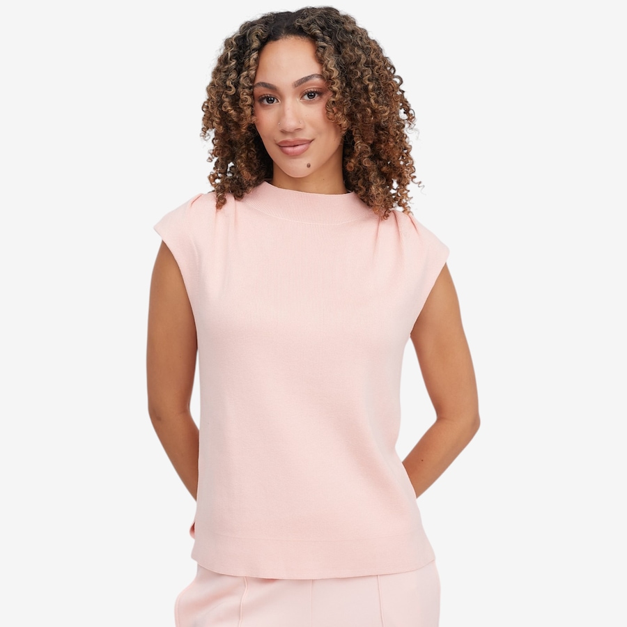 Image 121402_VDRSE.jpg, Product 121-402 / Price $59.88, Badgley Mischka Yara T Soft Gathered High Neck Sleeveless Knit Top from Badgley Mischka on TSC.ca's Fashion department