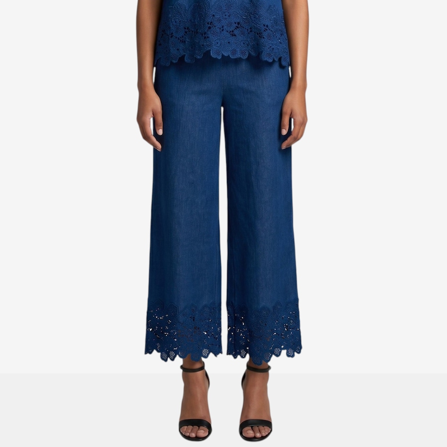 Image 121419_BDE.jpg, Product 121-419 / Price $64.88, Badgley Mischka Tate Wide Leg Pant with Lace Trim from Badgley Mischka on TSC.ca's Fashion department