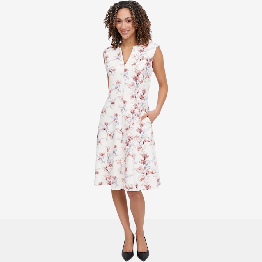 Image 121424_CATFL.jpg, Product 121-424 / Price $79.88, Badgley Mischka Yael Printed Scuba Fit and Flare Dress from Badgley Mischka on TSC.ca's Fashion department