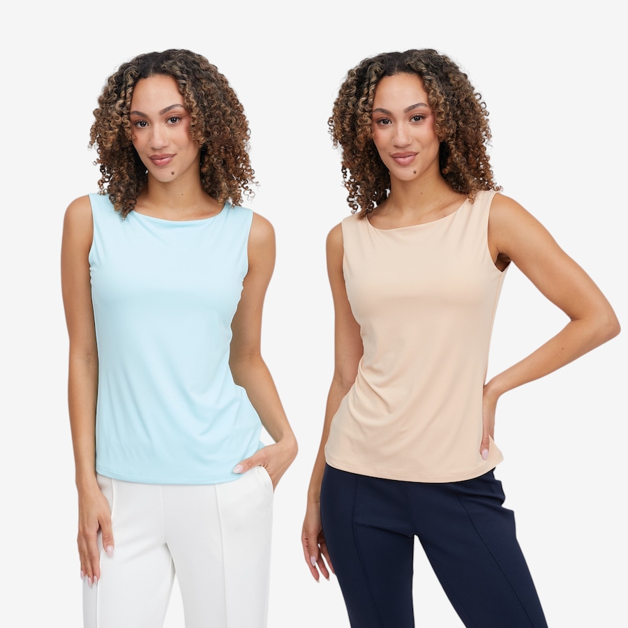 Image 121428_ICESD.jpg, Product 121-428 / Price $49.88, Badgley Mischka Two-Pack of Tronnie Boatneck Sleeveless Tank Top from Badgley Mischka on TSC.ca's Fashion department