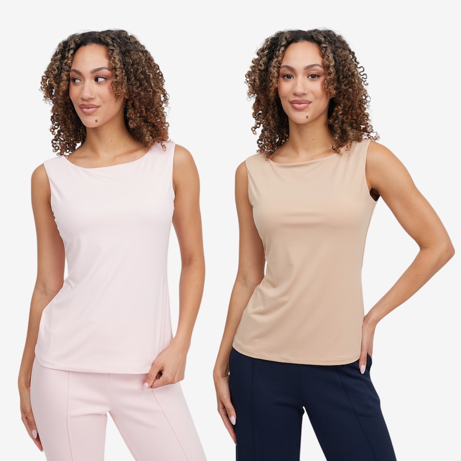 Image 121428_TAURS.jpg, Product 121-428 / Price $49.88, Badgley Mischka Two-Pack of Tronnie Boatneck Sleeveless Tank Top from Badgley Mischka on TSC.ca's Fashion department