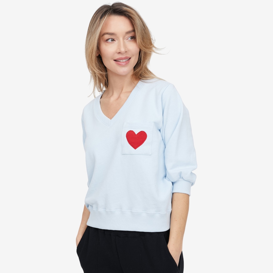 Image 121483_LTB.jpg, Product 121-483 / Price $74.88, Preloved Anja V-Neck Heart Pocket Sweatshirt from Preloved on TSC.ca's Fashion department