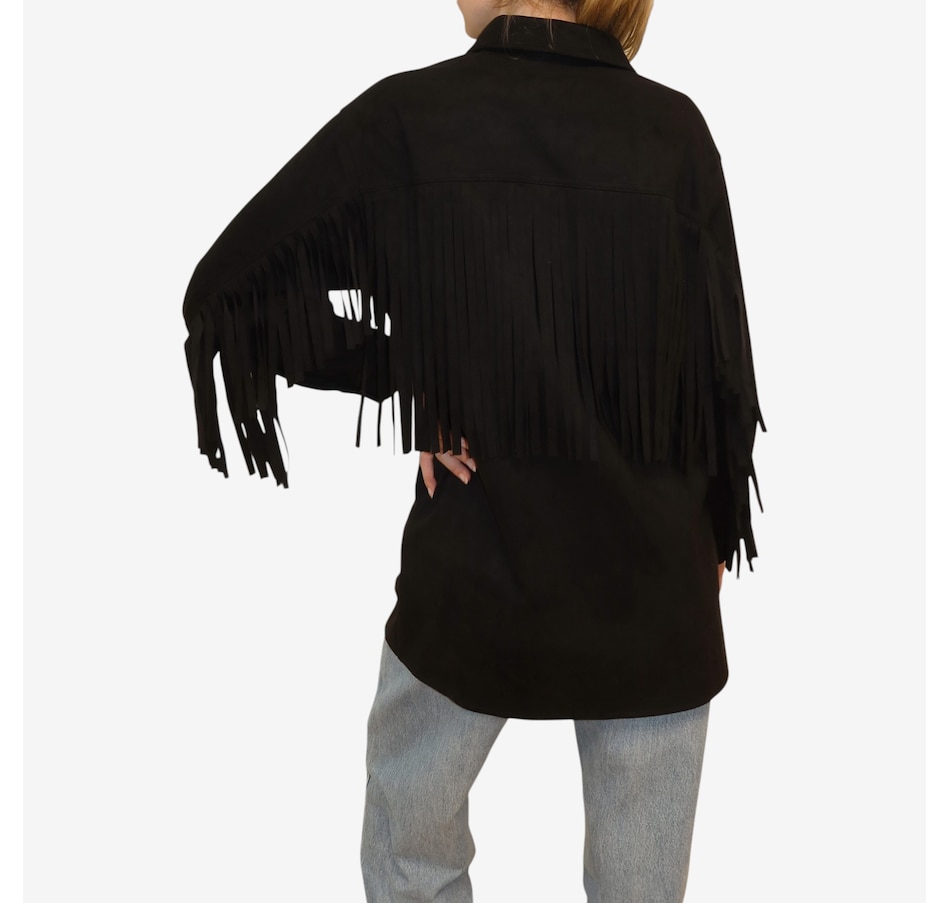 Image 121532_ALTMORE2.jpg, Product 121-532 / Price $190.00, Brunette The Label Shania Faux Suede Jacket with Fringe from Brunette The Label on TSC.ca's Fashion department