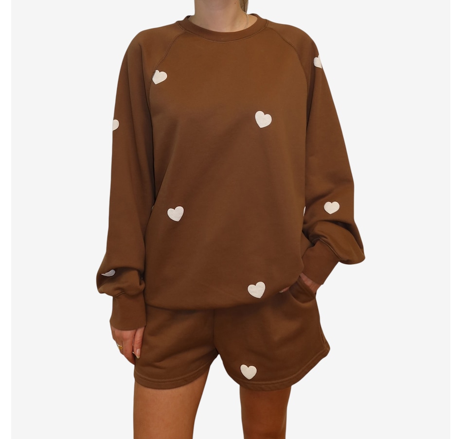 Image 121541_BRN.jpg, Product 121-541 / Price $119.00, Brunette The Label All Over Heart NYBF Crew from Brunette The Label on TSC.ca's Fashion department