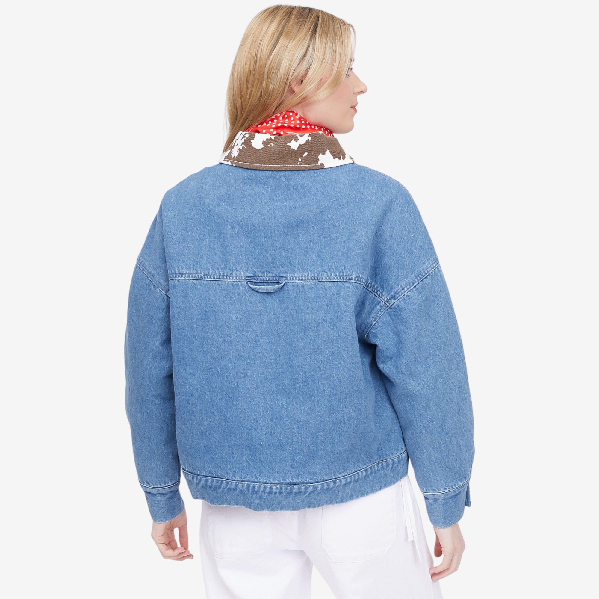 Brunette The Label Cow Collar Denim Boxy Jacket - TSC.ca