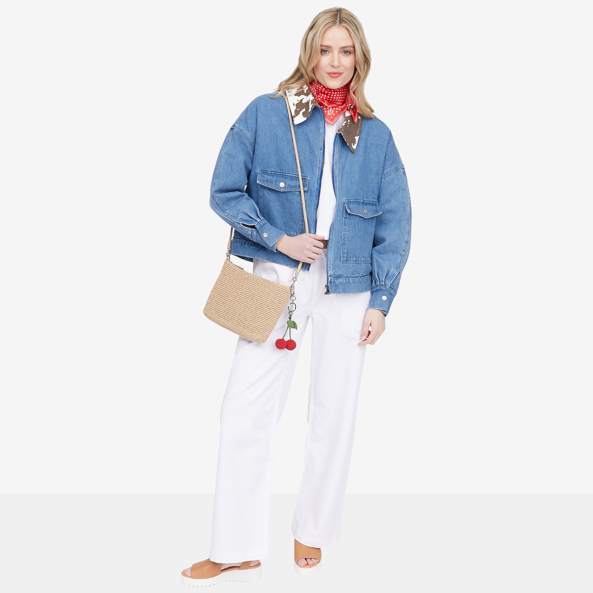 Brunette The Label Cow Collar Denim Boxy Jacket - TSC.ca