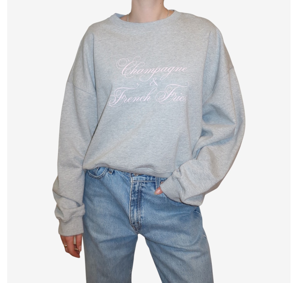 Image 121545_GYG.jpg, Product 121-545 / Price $119.00, Brunette The Label Champagne and FF Girlfriend Crew from Brunette The Label on TSC.ca's Fashion department