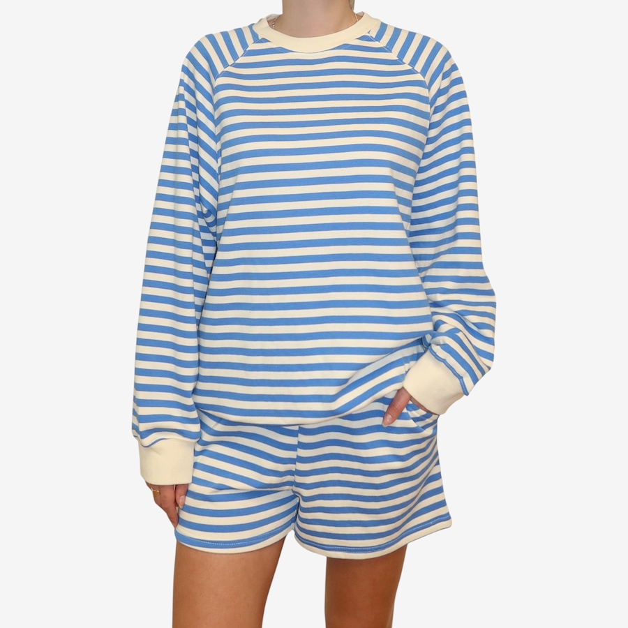 Image 121546_BLU.jpg, Product 121-546 / Price $69.88, Brunette The Label Striped Crew from Brunette The Label on TSC.ca's Fashion department