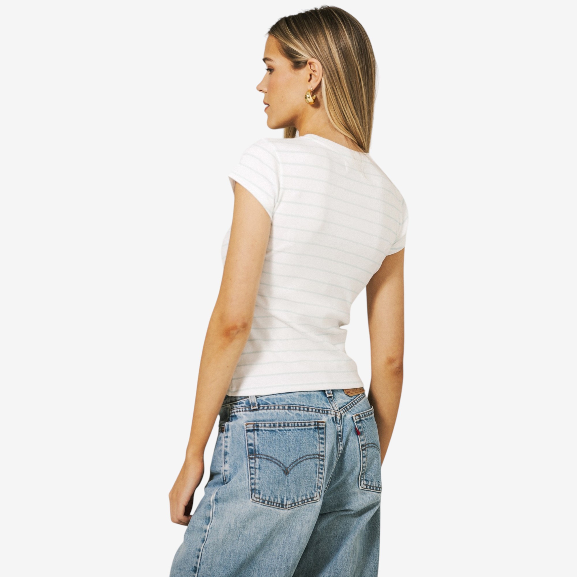 Brunette The Label Ribbed Cap Sleeve Tee - TSC.ca