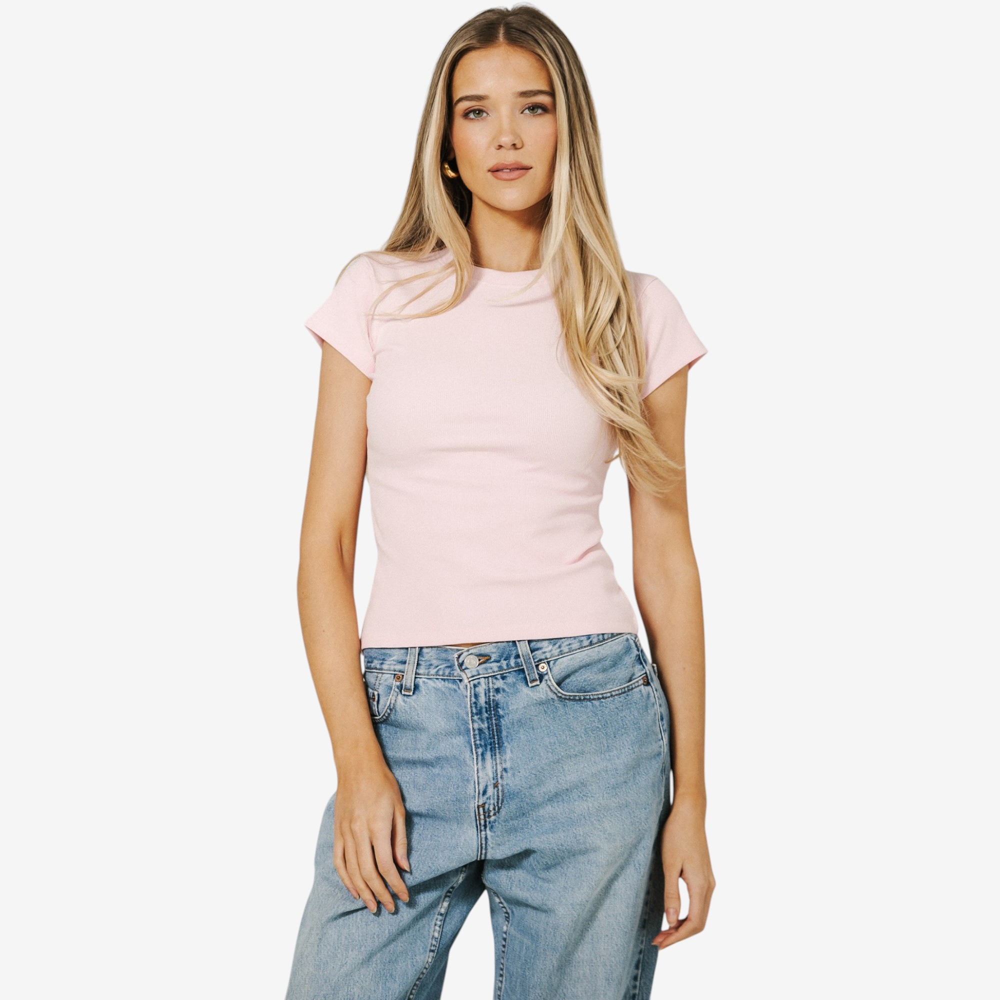 Brunette The Label Ribbed Cap Sleeve Tee - TSC.ca