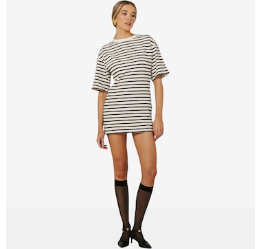 Brunette The Label Striped Shirt Dress