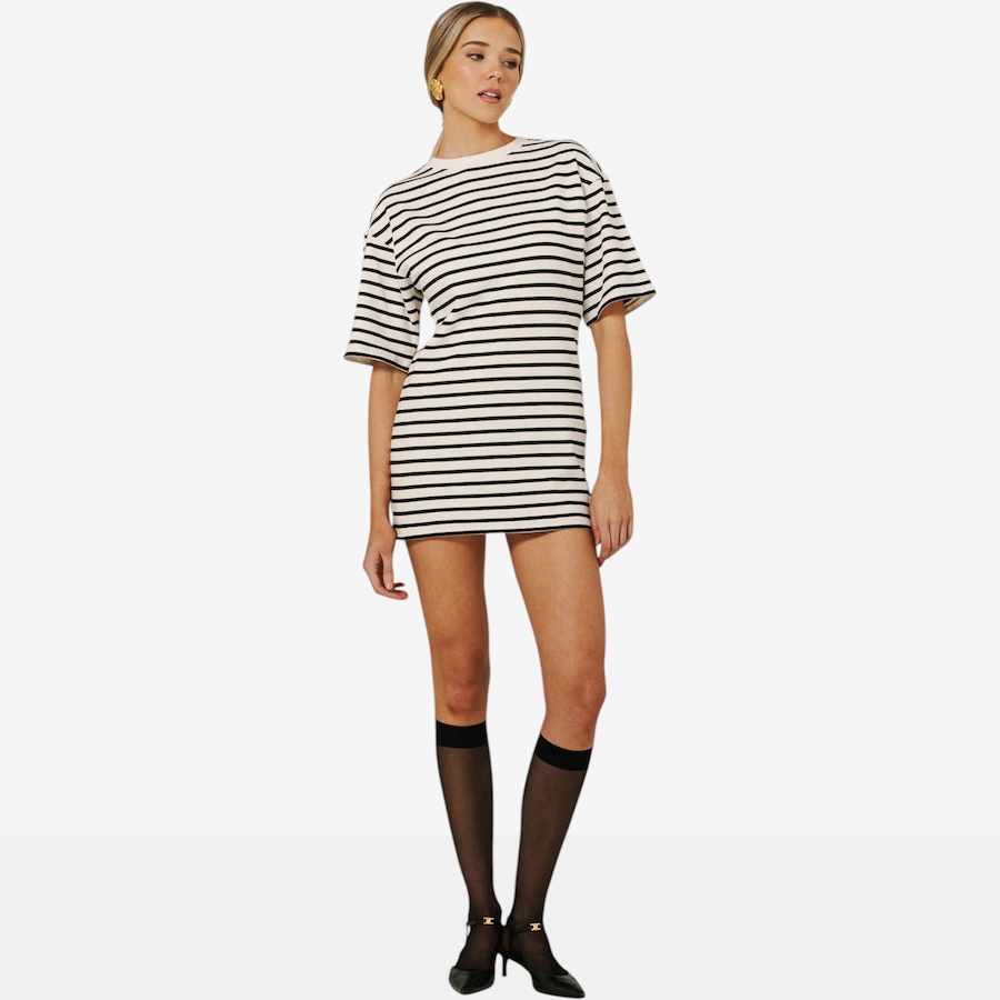 Image 121561_BKST.jpg, Product 121-561 / Price $79.88, Brunette The Label Striped Shirt Dress from Brunette The Label on TSC.ca's Fashion department