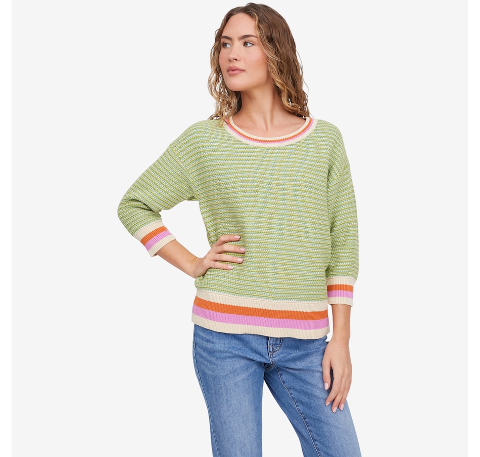 Image 121677_MINTL.jpg, Product 121-677 / Price $69.88, claudia ev 3/4 Sleeve Scoop Neck Sweater from claudia ev on TSC.ca's Fashion department