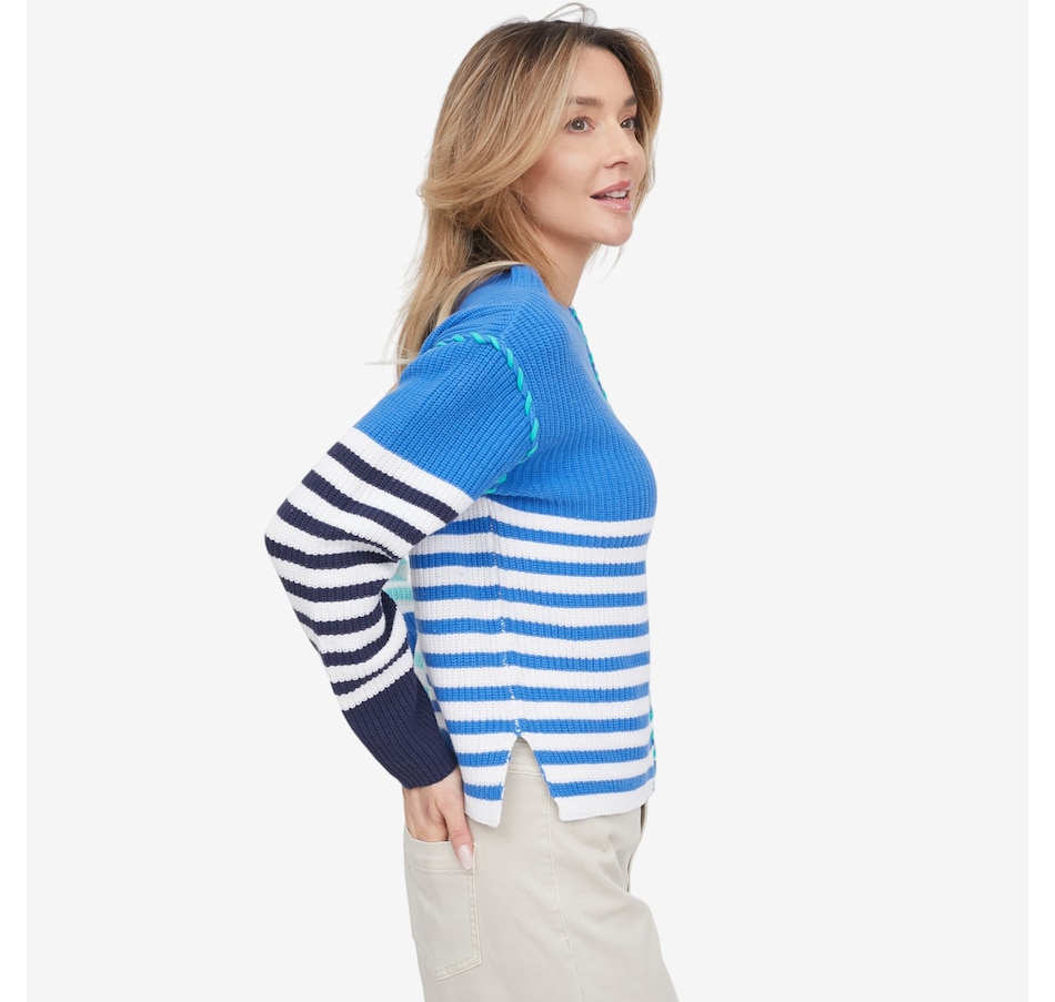 Image 121680_ALTMORE5.jpg, Product 121-680 / Price $89.00, claudia ev Multi-Stripe Textured Boat Neck Sweater from claudia ev on TSC.ca's Fashion department