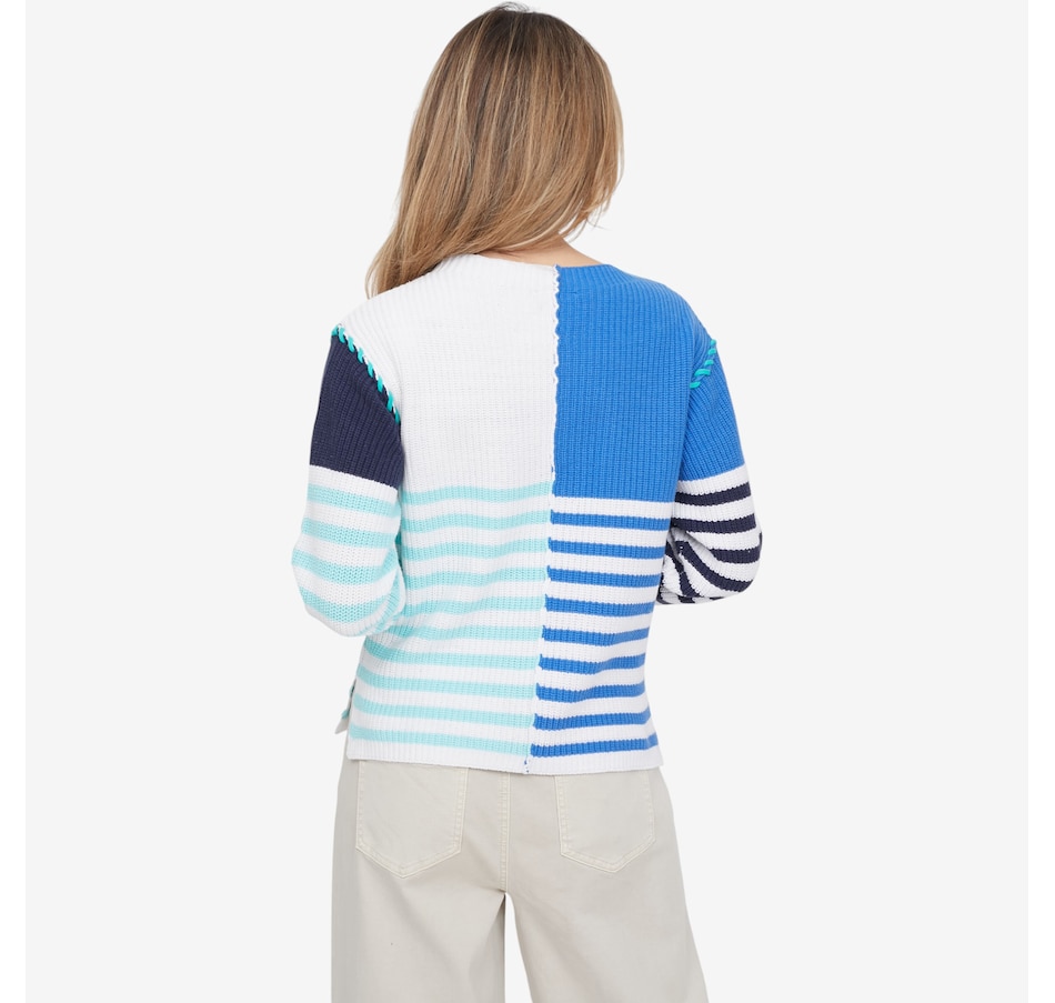 Image 121680_ALTMORE6.jpg, Product 121-680 / Price $89.00, claudia ev Multi-Stripe Textured Boat Neck Sweater from claudia ev on TSC.ca's Fashion department