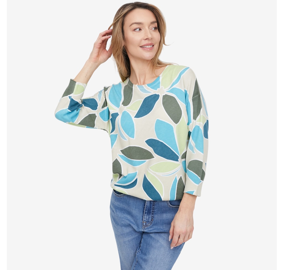 Image 121682_AQA.jpg, Product 121-682 / Price $89.00, claudia ev Soft Yarn 3/4 Sleeve Crewneck Sweater from claudia ev on TSC.ca's Fashion department