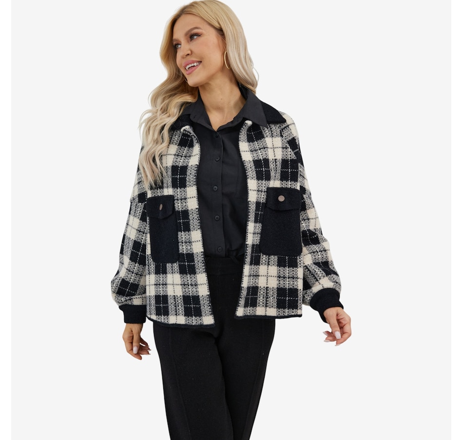 Image 121685_BLK.jpg, Product 121-685 / Price $94.99, Orange Fashion Village Drummond Shacket from Orange Fashion Village on TSC.ca's Fashion department