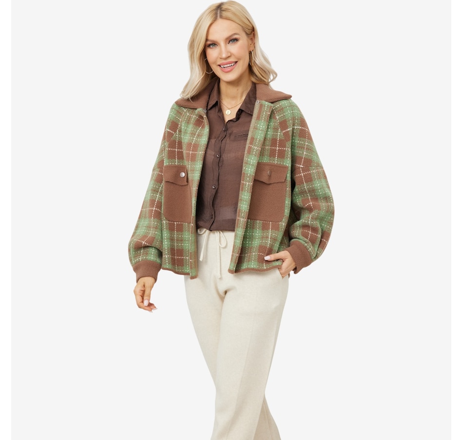 Image 121685_GRN.jpg, Product 121-685 / Price $94.99, Orange Fashion Village Drummond Shacket from Orange Fashion Village on TSC.ca's Fashion department