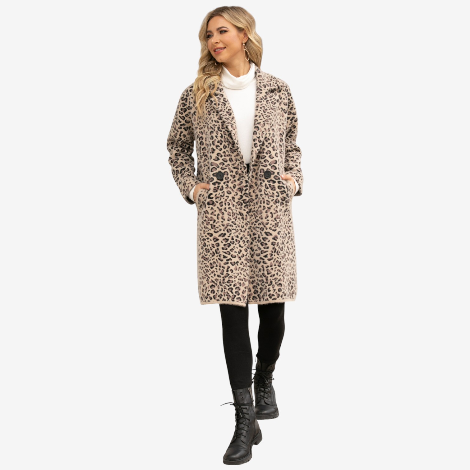 Orange Fashion Village Leopard Print Long Coat - TSC.ca