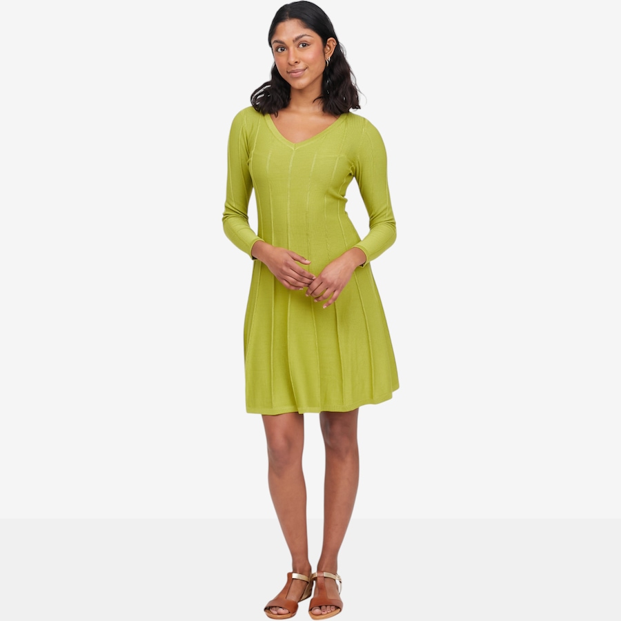 Image 121693_OLI.jpg, Product 121-693 / Price $29.33, Nina Leonard V-Neck A-Line Sweater Dress from Nina Leonard on TSC.ca's Fashion department