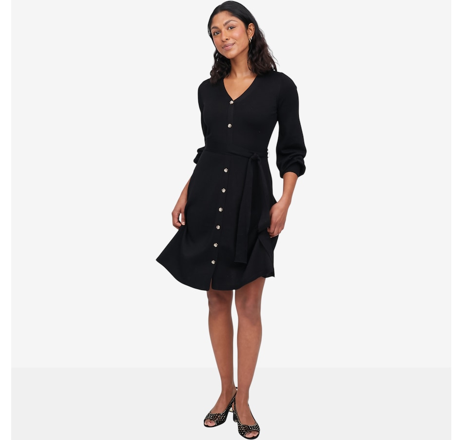 Image 121695_ALTMORE4.jpg, Product 121-695 / Price $69.99, Nina Leonard Button Front Sweater Dress from Nina Leonard on TSC.ca's Fashion department