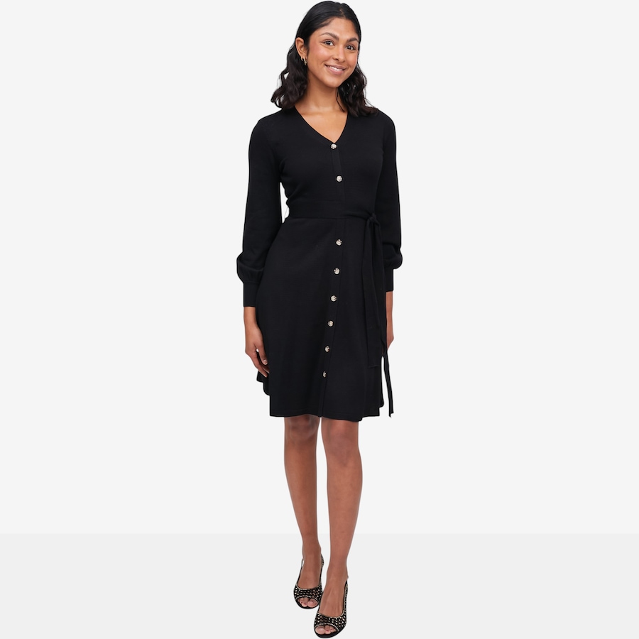 Image 121695_BLK.jpg, Product 121-695 / Price $19.33, Nina Leonard Button Front Sweater Dress from Nina Leonard on TSC.ca's Fashion department