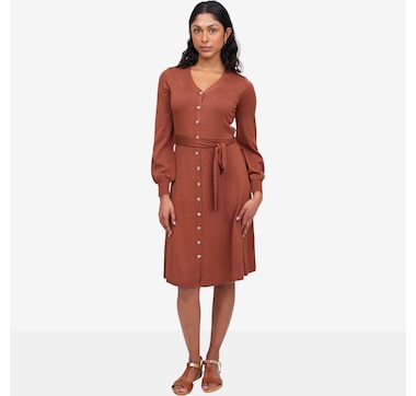 Nina Leonard Button Front Sweater Dress