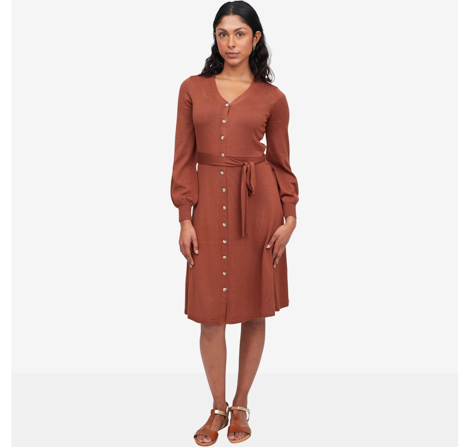 Image 121695_CHU.jpg, Product 121-695 / Price $69.99, Nina Leonard Button Front Sweater Dress from Nina Leonard on TSC.ca's Fashion department