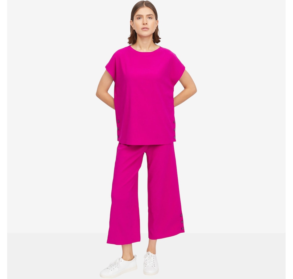 Image 121749_ALTMORE1.jpg, Product 121-749 / Price $49.99, Kim & Co. Stretch Crinkle Knit Short Dolman Sleeve Top with Button Detail from Kim & Co. on TSC.ca's Fashion department