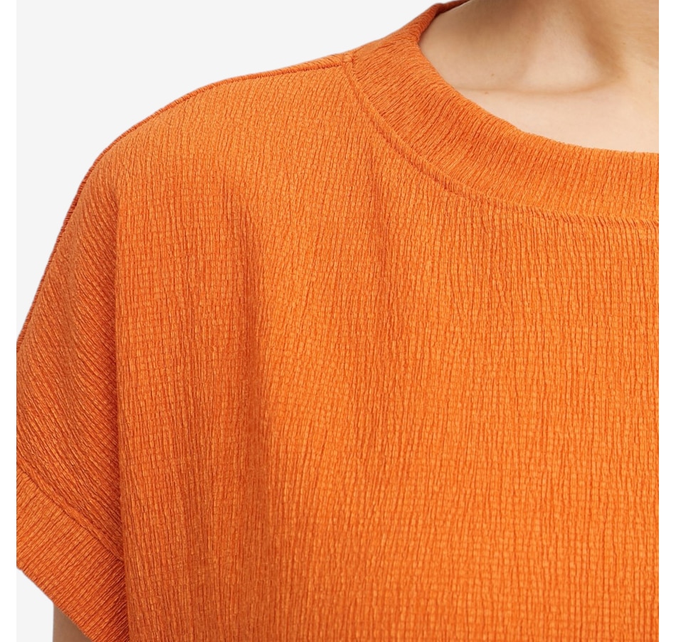 Image 121749_ALTMORE2.jpg, Product 121-749 / Price $49.99, Kim & Co. Stretch Crinkle Knit Short Dolman Sleeve Top with Button Detail from Kim & Co. on TSC.ca's Fashion department