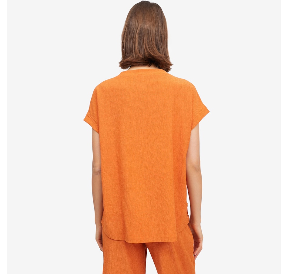 Image 121749_ALTMORE5.jpg, Product 121-749 / Price $49.99, Kim & Co. Stretch Crinkle Knit Short Dolman Sleeve Top with Button Detail from Kim & Co. on TSC.ca's Fashion department