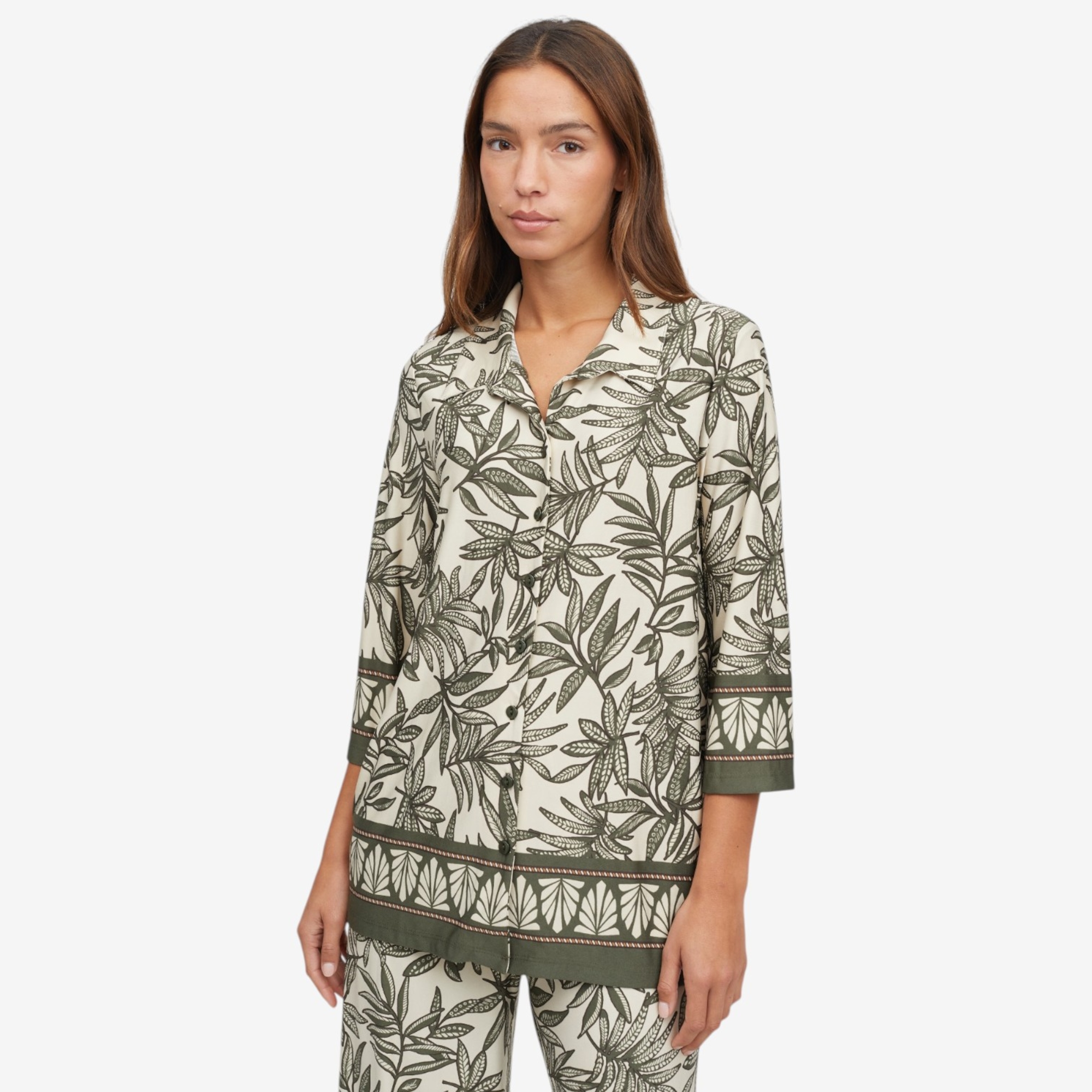 Kim & Co. Border Print Brazil Knit Jersey 3/4 Sleeve Shirt - TSC.ca