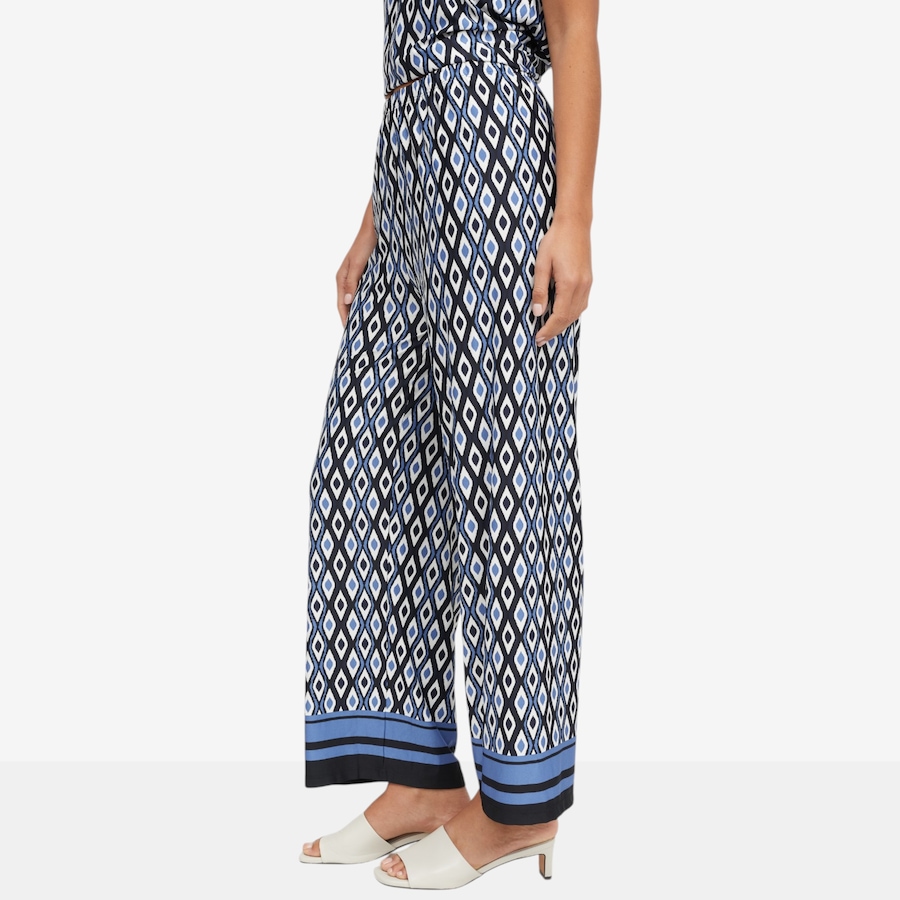 Image 121754_ALTMORE1.jpg, Product 121-754 / Price $49.88, Kim & Co. Border Print Brazil Knit Jersey Straight Leg Ankle Length Trouser from Kim & Co. on TSC.ca's Fashion department