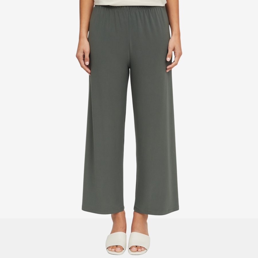 Image 121754_DARSE.jpg, Product 121-754 / Price $49.88, Kim & Co. Border Print Brazil Knit Jersey Straight Leg Ankle Length Trouser from Kim & Co. on TSC.ca's Fashion department