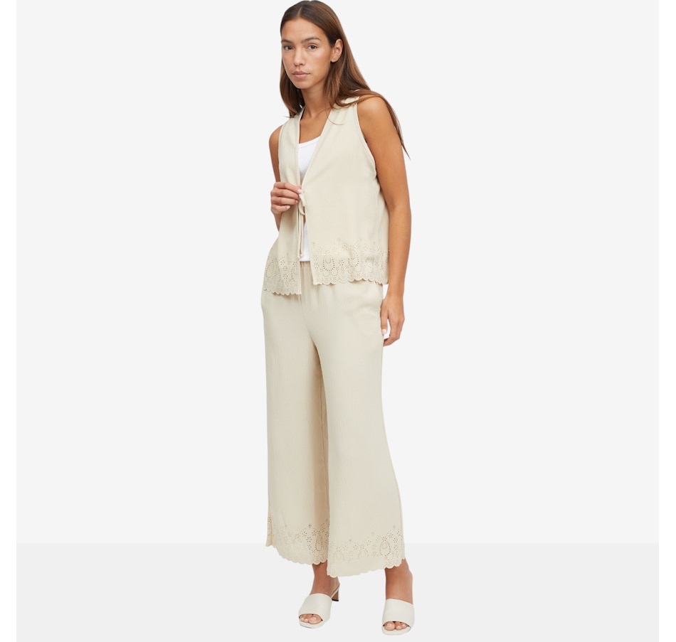 Image 121756_ALTMORE1.jpg, Product 121-756 / Price $49.99, Kim & Co. Crinkle Poplin Front Tie Waistcoat with Eyelet Hem from Kim & Co. on TSC.ca's Fashion department