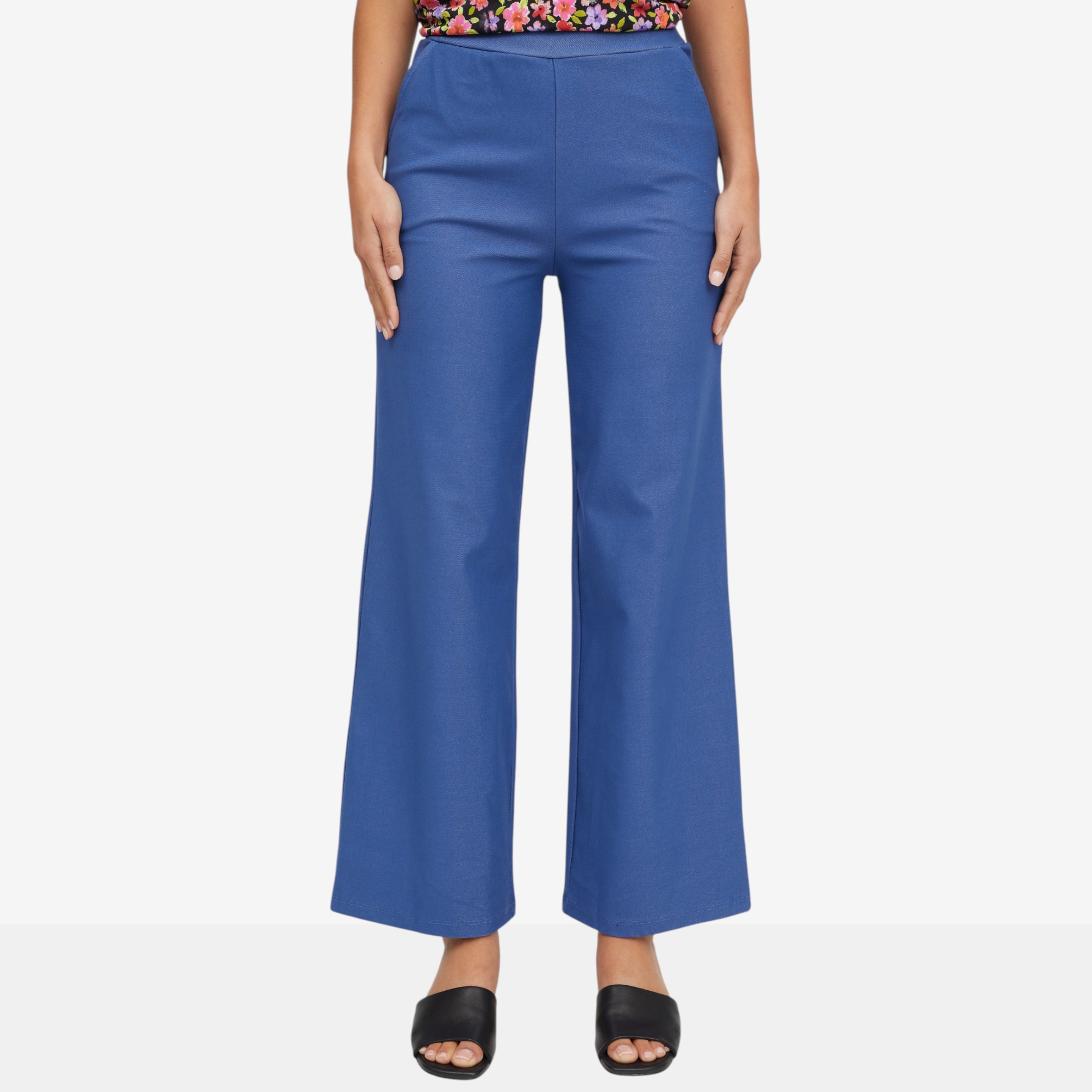 Kim & Co. Deluxe Denim Knit Wide Leg Trouser with Pockets - TSC.ca