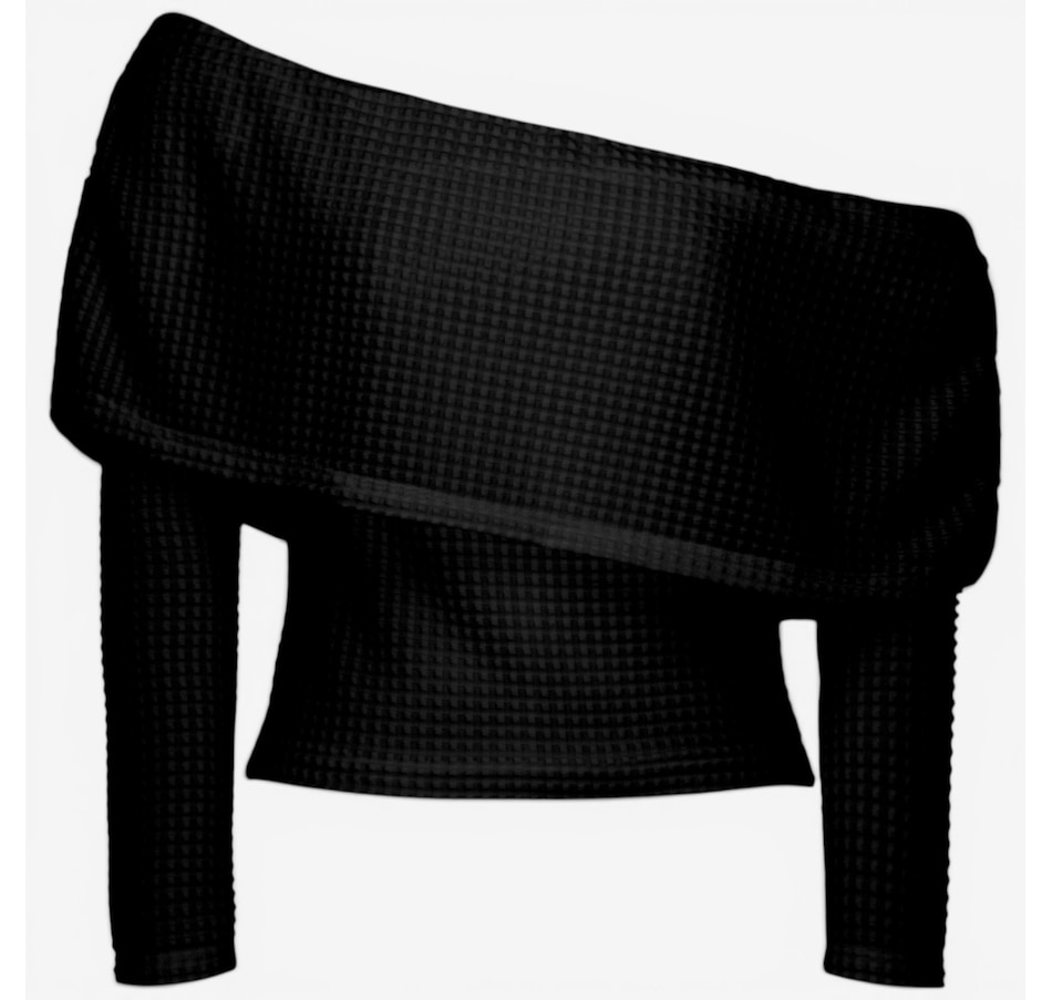 Image 121822_BLK.jpg, Product 121-822 / Price $79.88, Hilary MacMillan Geometric Knit Cowl Neck Top from Hilary MacMillan on TSC.ca's Fashion department