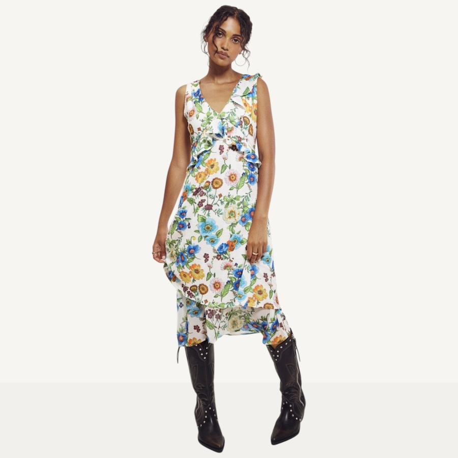 Image 121824_WTF.jpg, Product 121-824 / Price $129.88, Hilary MacMillan Antique Floral Ruffle Dress from Hilary MacMillan on TSC.ca's Fashion department