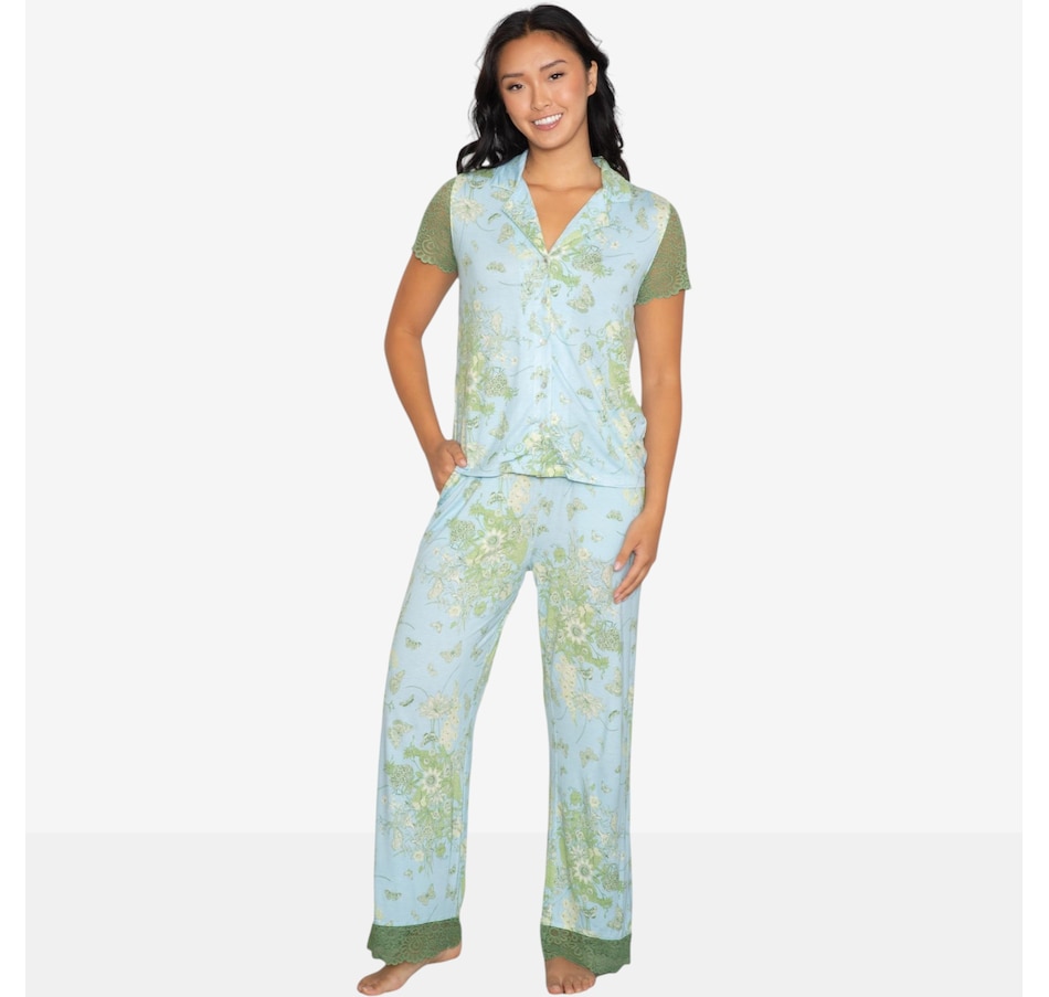 Image 121876_BLF.jpg, Product 121-876 / Price $120.00, Latte Love Lace Short Sleeve Notch Collar and Pant Set from LATTELOVE on TSC.ca's Fashion department