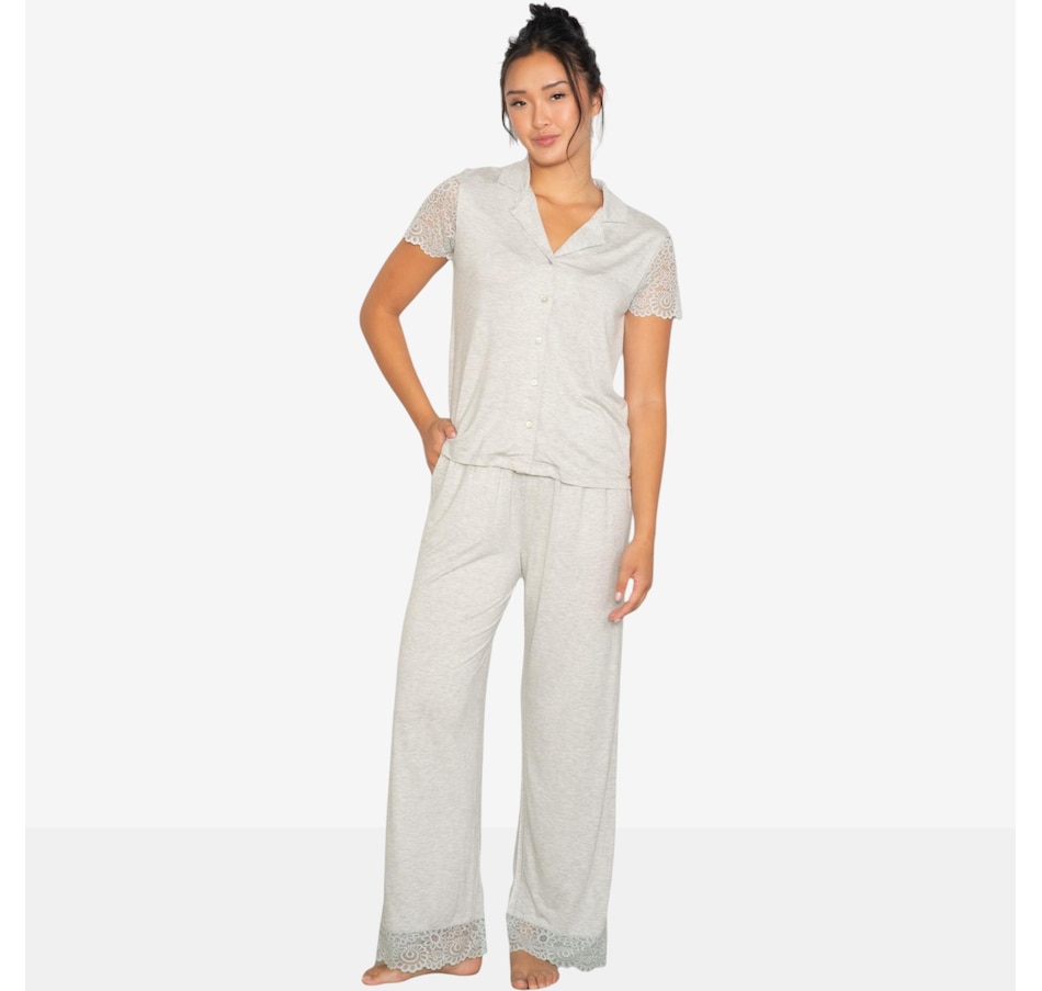 Image 121876_GYM.jpg, Product 121-876 / Price $120.00, Latte Love Lace Short Sleeve Notch Collar and Pant Set from LATTELOVE on TSC.ca's Fashion department