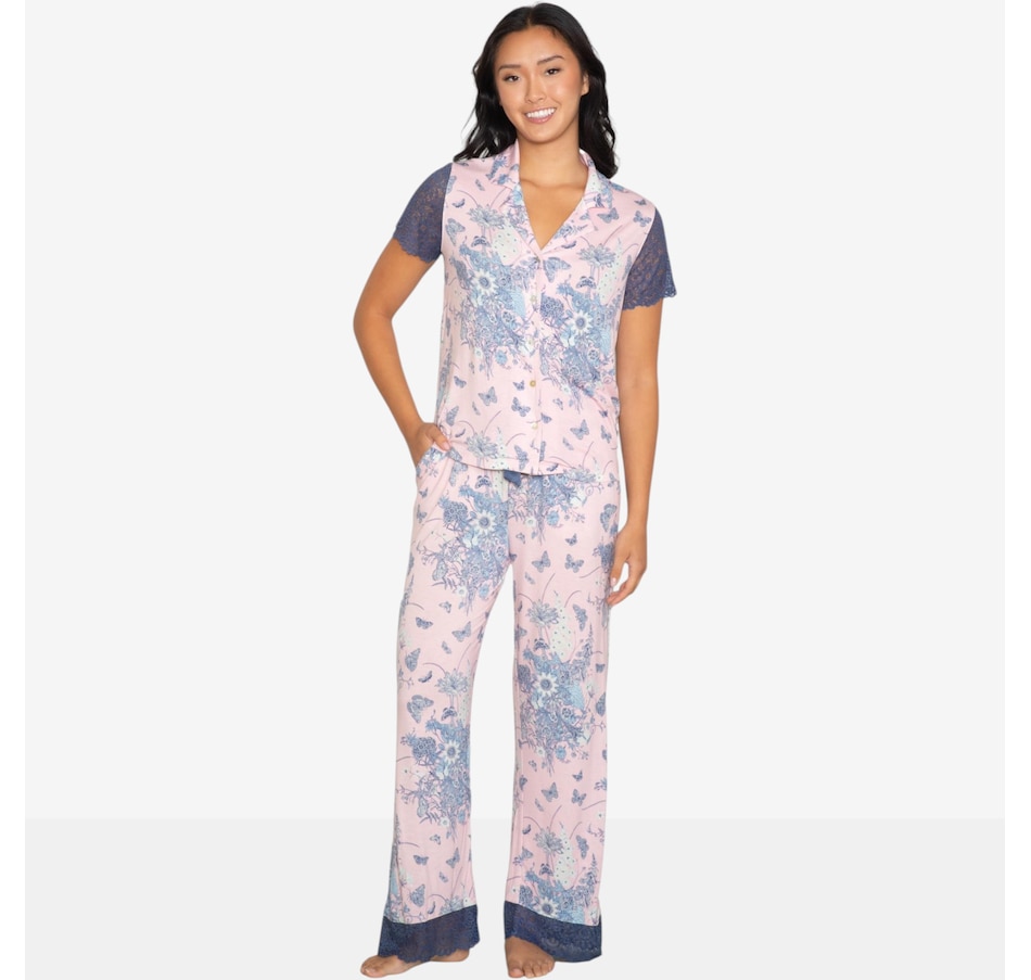 Image 121876_PKF.jpg, Product 121-876 / Price $120.00, Latte Love Lace Short Sleeve Notch Collar and Pant Set from LATTELOVE on TSC.ca's Fashion department