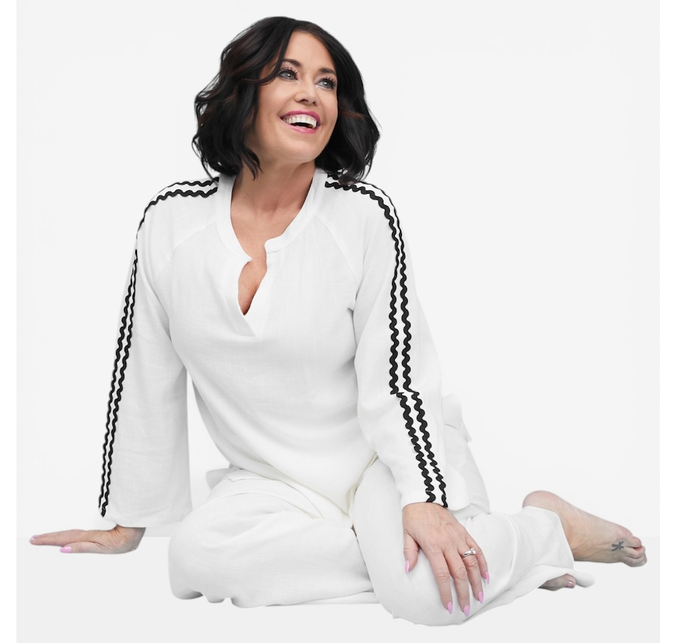 Image 121896_CRM.jpg, Product 121-896 / Price $99.99, Carrie-O Linen Blend Tunic with Rick Rack Trim from Carrie O on TSC.ca's Fashion department