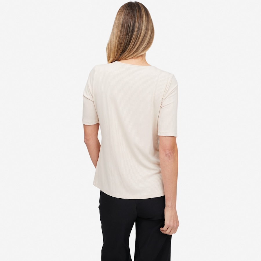 Image 121898_ALTMORE2.jpg, Product 121-898 / Price $79.99, Carrie O Bamboo Rib Knit Georgia V-Neck Elbow Sleeve Top from Carrie O on TSC.ca's Fashion department