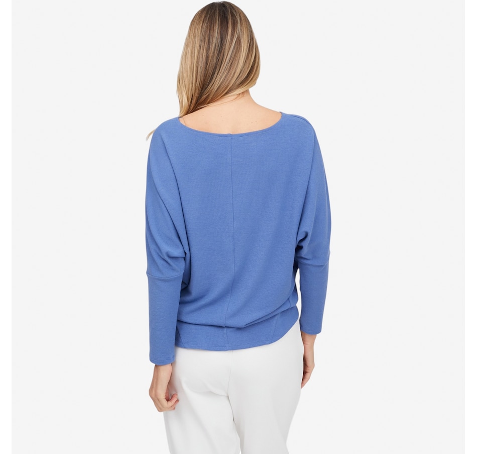 Image 121904_ALTMORE3.jpg, Product 121-904 / Price $79.99, Carrie O Stretchy Sweater Knit Boatneck Batwing Top from Carrie O on TSC.ca's Fashion department