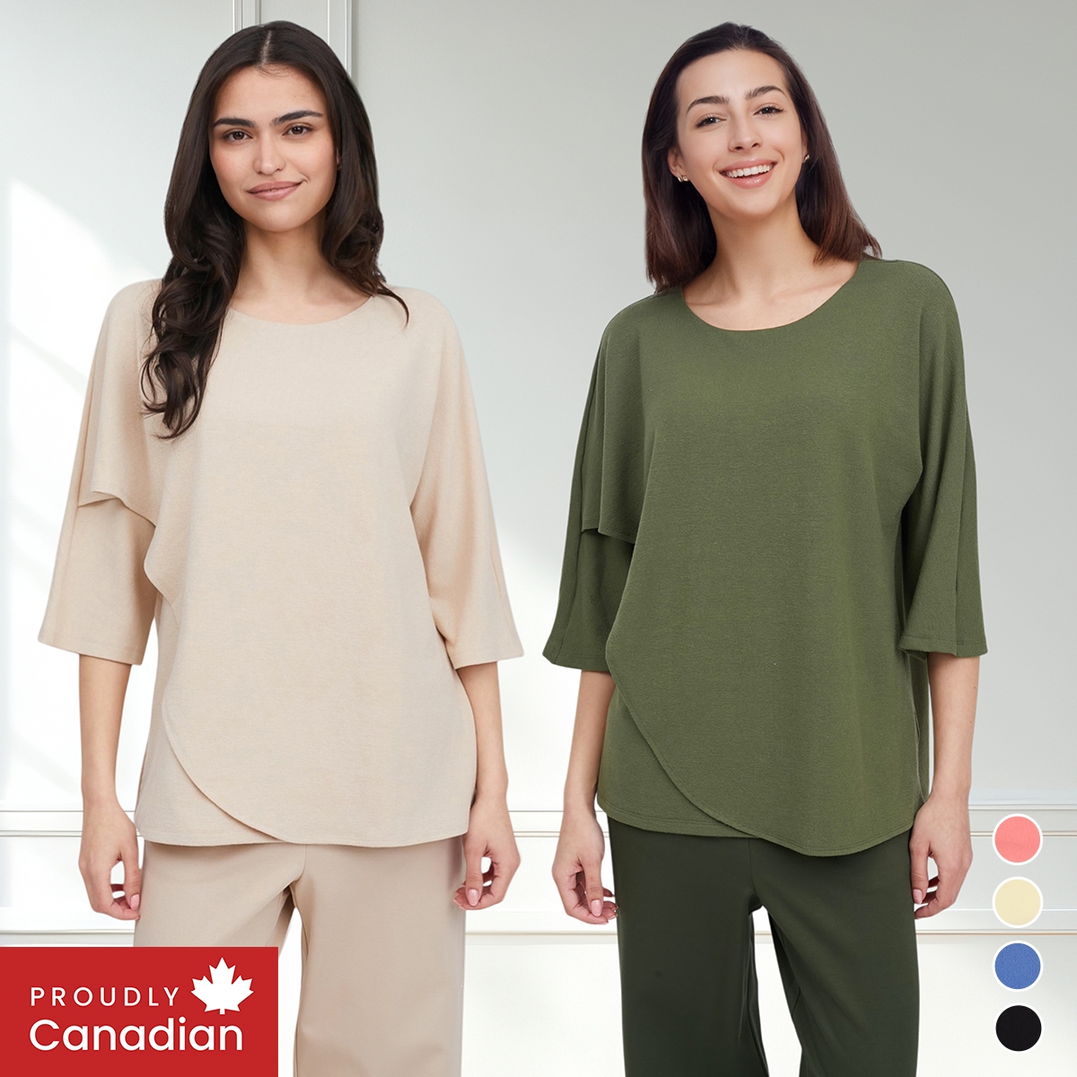 Mr. Max New Soft London Knit Dolman Sleeve Layered Top - TSC.ca