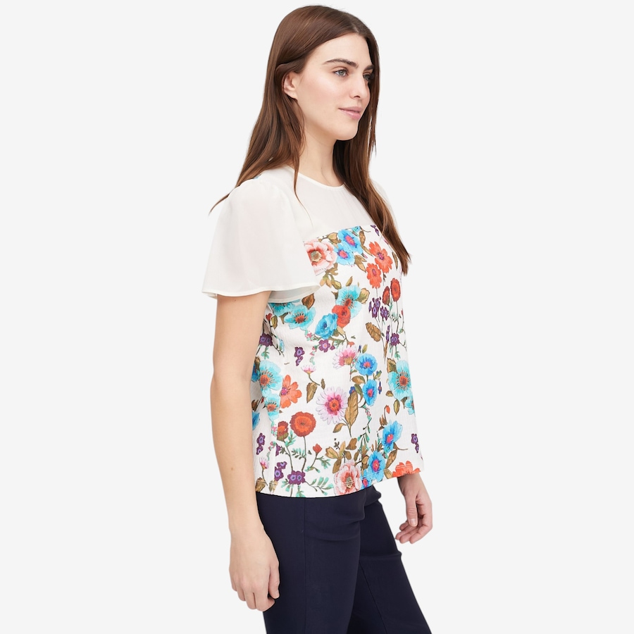 Image 121923_ALTMORE2.jpg, Product 121-923 / Price $49.88, Mr. Max Crinkle Knit Print Top with Chiffon Yoke and Sleeves from Mr. Max on TSC.ca's Fashion department