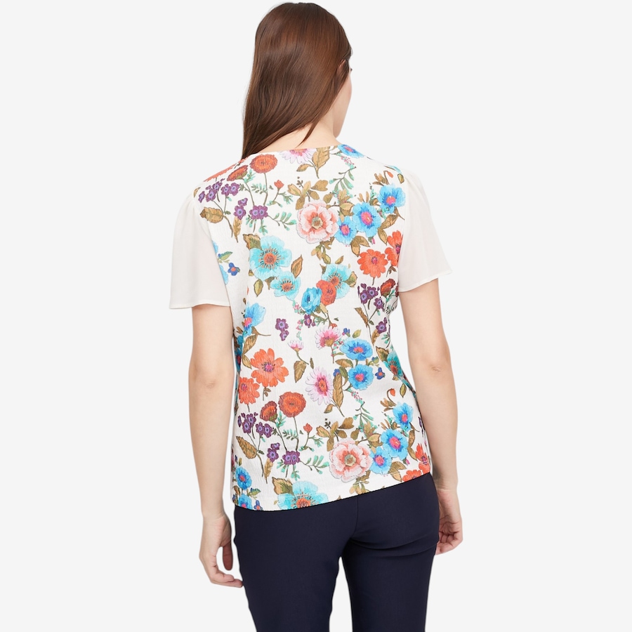 Image 121923_ALTMORE3.jpg, Product 121-923 / Price $49.88, Mr. Max Crinkle Knit Print Top with Chiffon Yoke and Sleeves from Mr. Max on TSC.ca's Fashion department