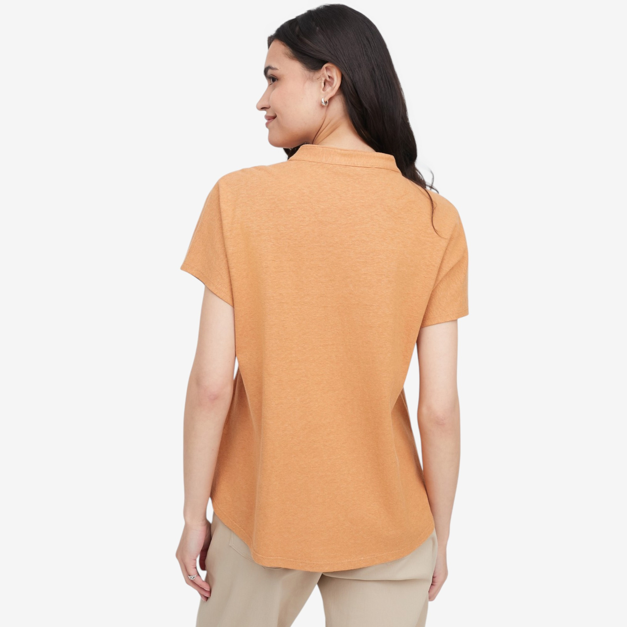 Legacy Hemp Linen Jersey V-Neck Top - TSC.ca