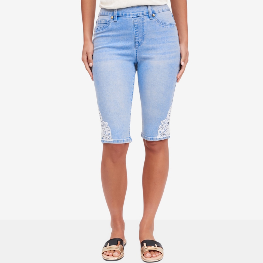 Image 121957_CHA.jpg, Product 121-957 / Price $59.88, Diane Gilman Lace Detail Pull-On Bermuda Shorts from DG2 by Diane Gilman on TSC.ca's Fashion department