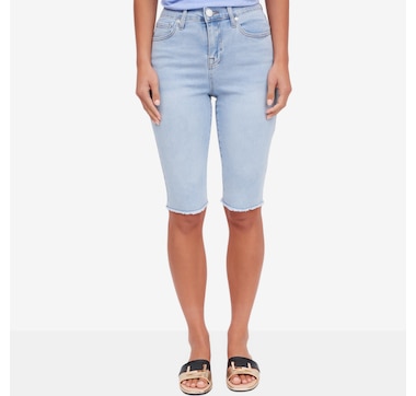 Diane Gilman Legacy Stretch Fray Hem Bermuda Shorts
